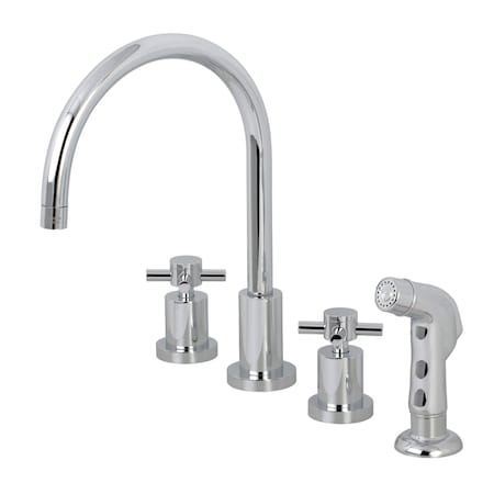 Kingston Brass KS8721DX Widespread Kitchen Faucet, Polished Chrome KS8721DX